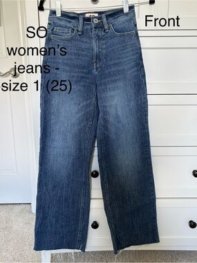 SO high rise dark blue jeans size 1